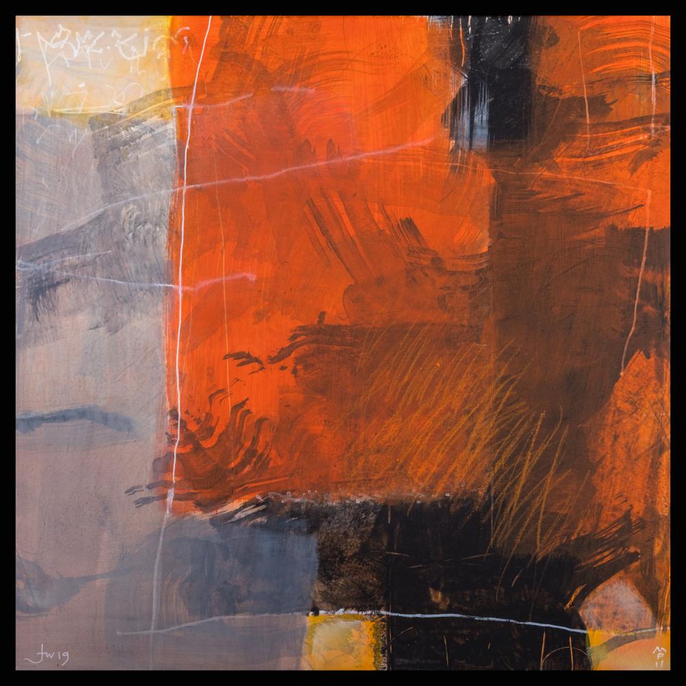 « Mémoire du présent » 11<br>acryl et graphite / toile<br>43 x 43 cm<br>Fr. 1'400.-