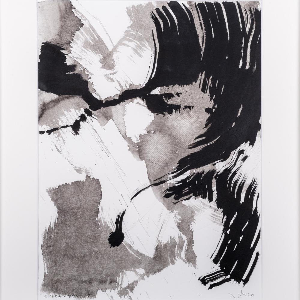 « Encre-vent » 1<br>encre de chine<br>40 x 30 cm<br>Fr. 700.-