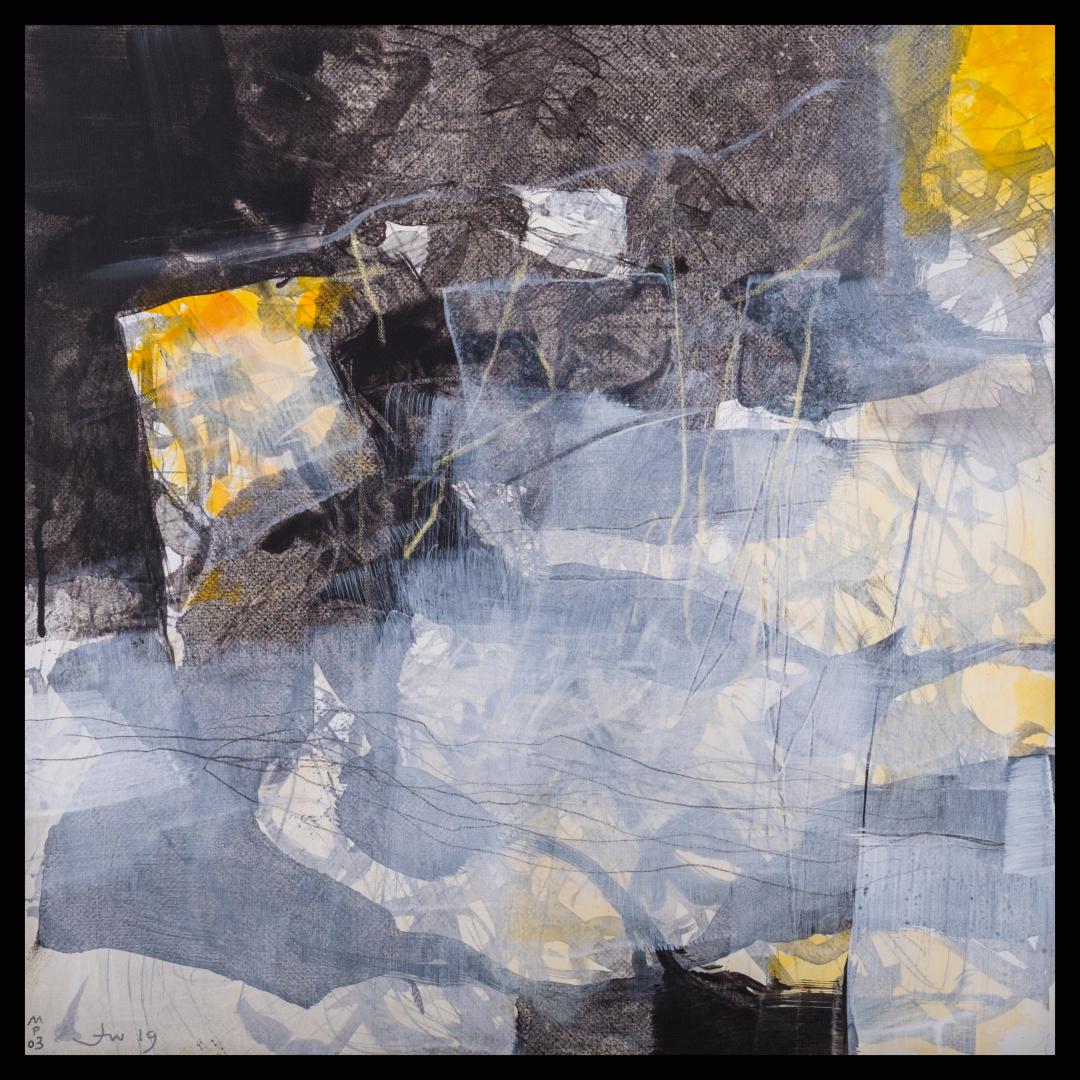 « Mémoire du présent » 3&#60;br&#62;acryl et graphite / toile&#60;br&#62;43 x 43 cm&#60;br&#62;Fr. 1'400.-